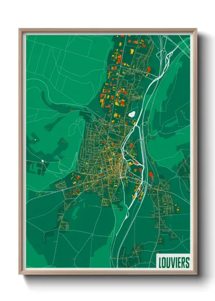 Une affiche de carte sur Louviers