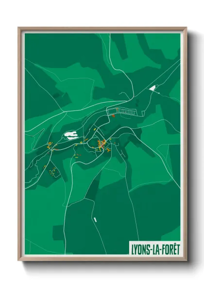 Une affiche de carte sur Lyons-la-Forêt