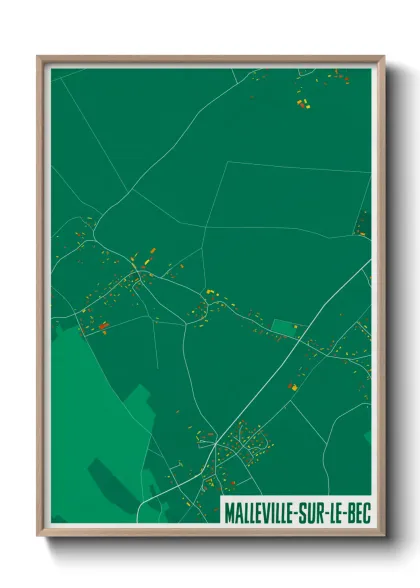 Une affiche de carte sur Malleville-sur-le-Bec