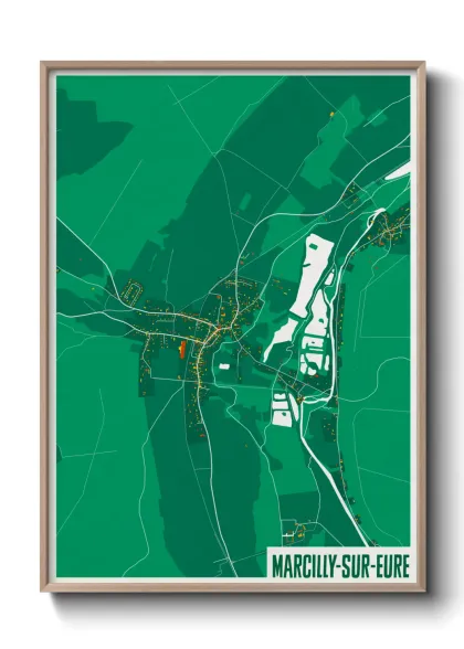 Une affiche de carte sur Marcilly-sur-Eure