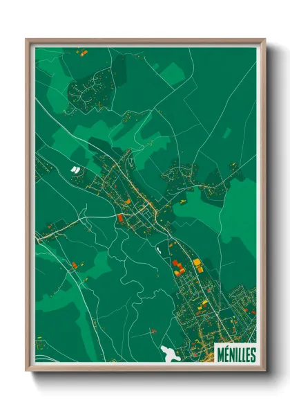 Une affiche de carte sur Ménilles