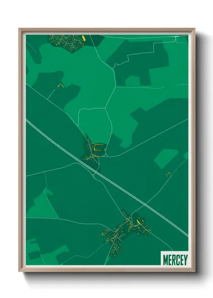 Une affiche de carte sur Mercey