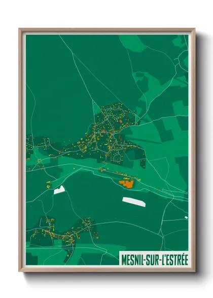 Une affiche de carte sur Mesnil-sur-l'Estrée