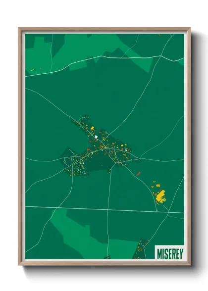 Une affiche de carte sur Miserey