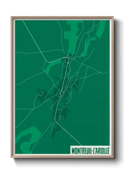 Une affiche de carte sur Montreuil-l'Argillé