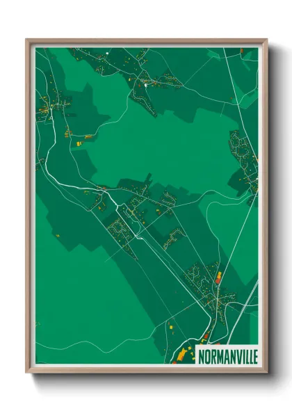 Une affiche de carte sur Normanville