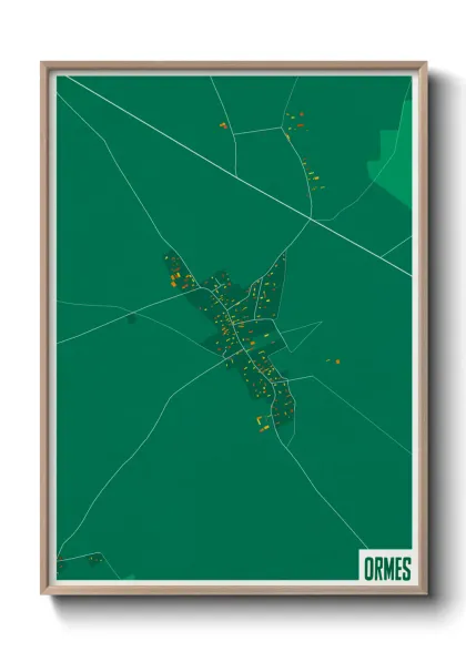 Une affiche de carte sur Ormes