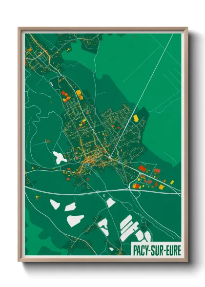 Une affiche de carte sur Pacy-sur-Eure