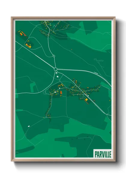 Une affiche de carte sur Parville