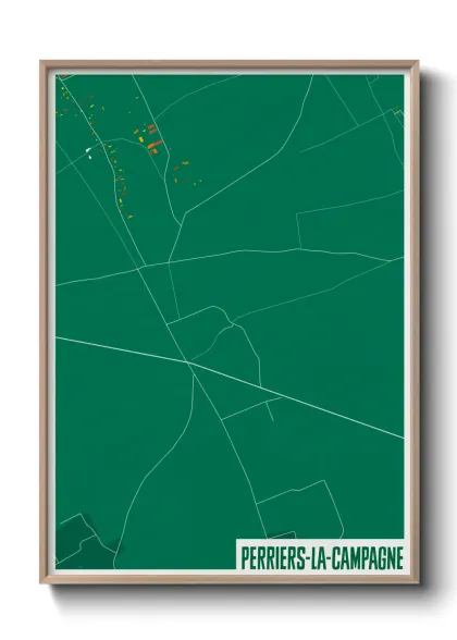 Une affiche de carte sur Perriers-la-Campagne