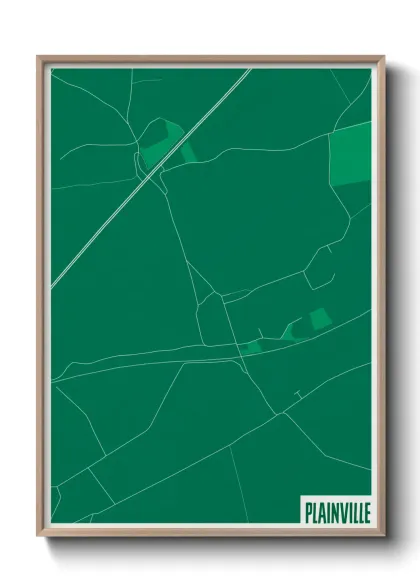 Une affiche de carte sur Plainville