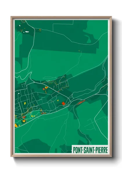 Une affiche de carte sur Pont-Saint-Pierre