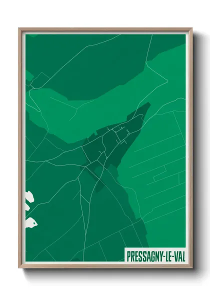Une affiche de carte sur Pressagny-le-Val
