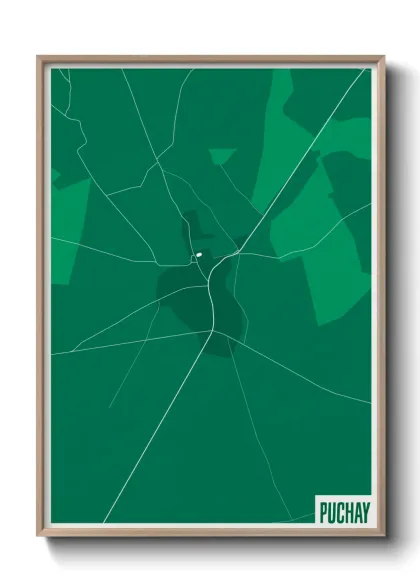 Une affiche de carte sur Puchay