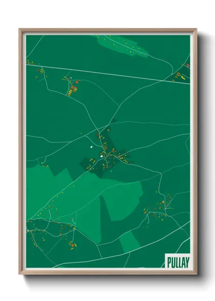 Une affiche de carte sur Pullay