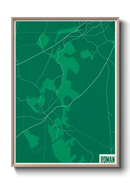 Une affiche de carte sur Roman