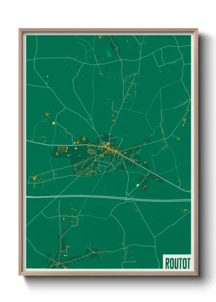 Une affiche de carte sur Routot