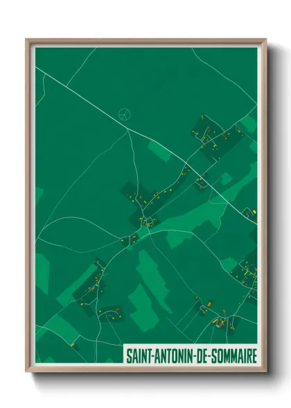 Une affiche de carte sur Saint-Antonin-de-Sommaire