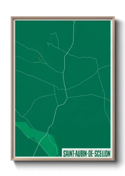 Une affiche de carte sur Saint-Aubin-de-Scellon