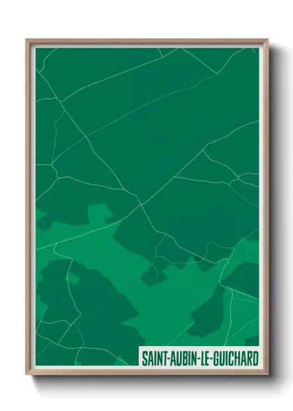 Une affiche de carte sur Saint-Aubin-le-Guichard