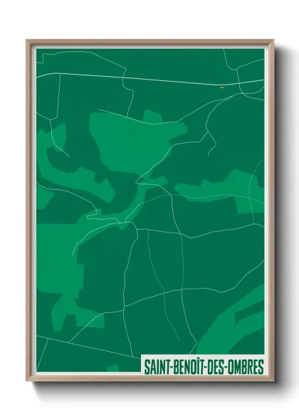 Une affiche de carte sur Saint-Benoît-des-Ombres