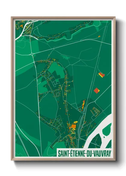 Une affiche de carte sur Saint-Étienne-du-Vauvray