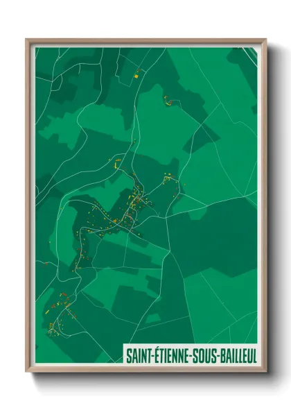 Une affiche de carte sur Saint-Étienne-sous-Bailleul