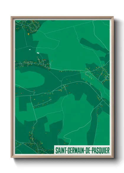 Une affiche de carte sur Saint-Germain-de-Pasquier