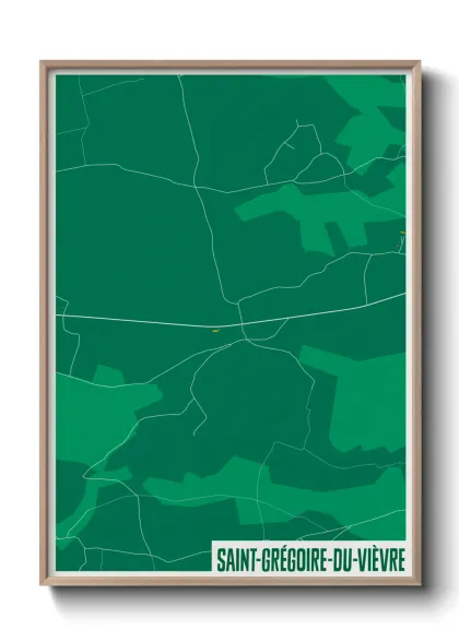 Une affiche de carte sur Saint-Grégoire-du-Vièvre