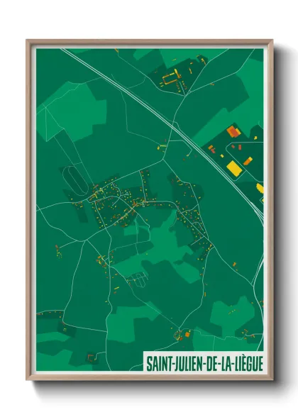 Une affiche de carte sur Saint-Julien-de-la-Liègue