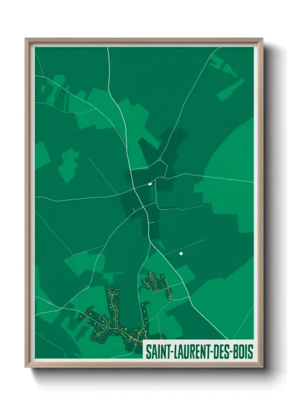 Une affiche de carte sur Saint-Laurent-des-Bois