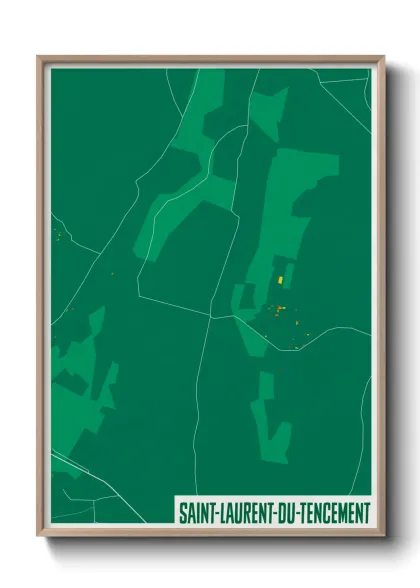 Une affiche de carte sur Saint-Laurent-du-Tencement