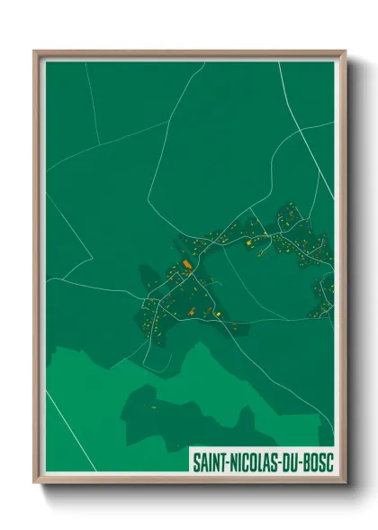 Une affiche de carte sur Saint-Nicolas-du-Bosc