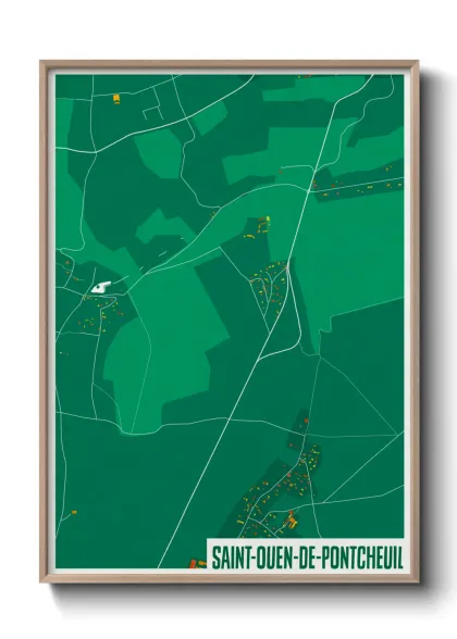 Une affiche de carte sur Saint-Ouen-de-Pontcheuil