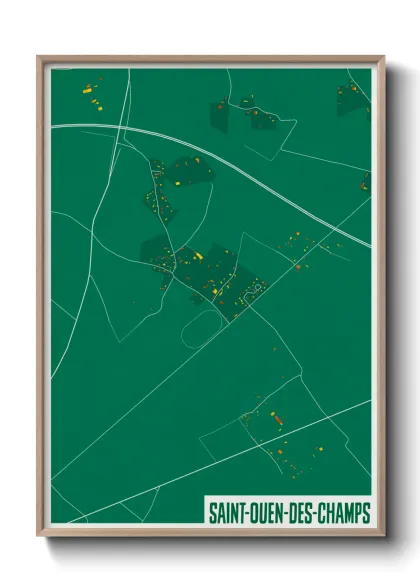 Une affiche de carte sur Saint-Ouen-des-Champs
