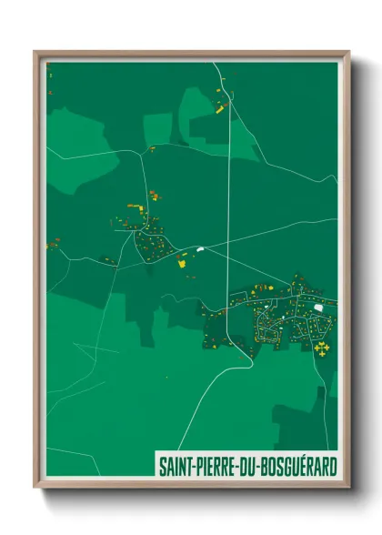 Une affiche de carte sur Saint-Pierre-du-Bosguérard