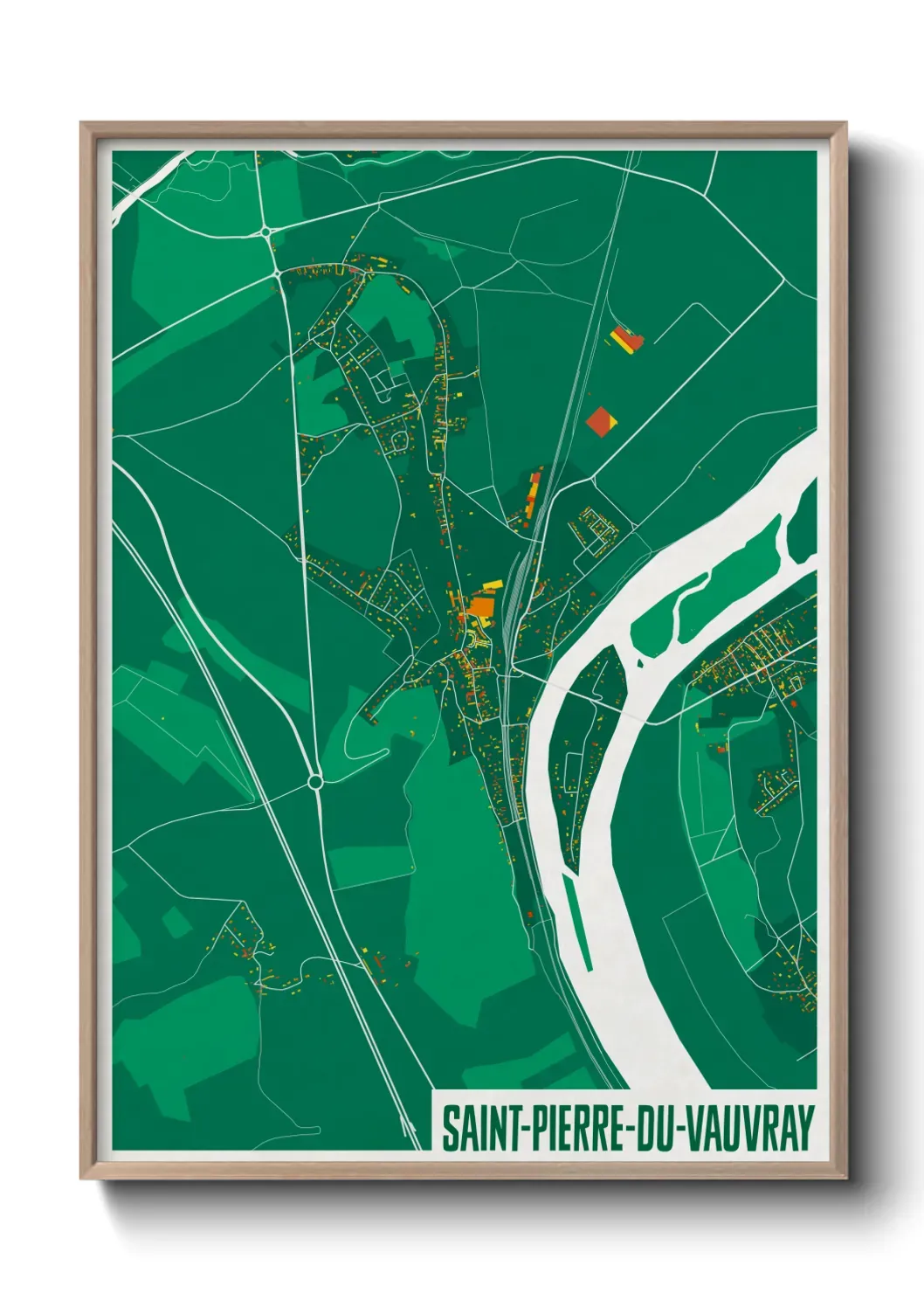 Un poster carte Saint-Pierre-du-Vauvray