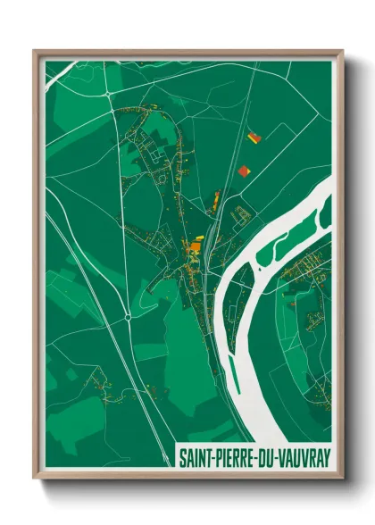 Une affiche de carte sur Saint-Pierre-du-Vauvray