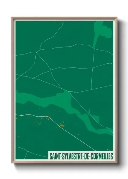 Une affiche de carte sur Saint-Sylvestre-de-Cormeilles