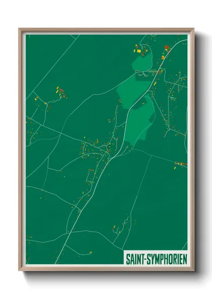 Une affiche de carte sur Saint-Symphorien