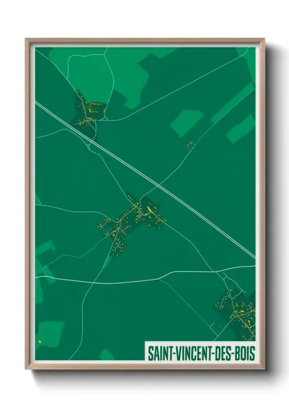 Une affiche de carte sur Saint-Vincent-des-Bois