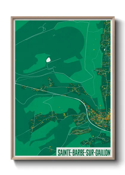 Une affiche de carte sur Sainte-Barbe-sur-Gaillon