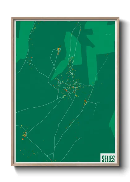Une affiche de carte sur Selles