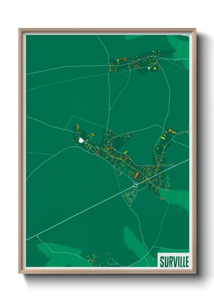 Une affiche de carte sur Surville