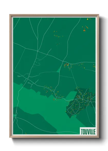 Une affiche de carte sur Touville