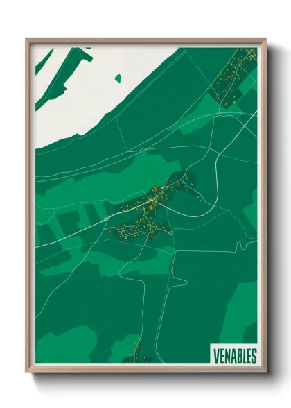 Une affiche de carte sur Venables