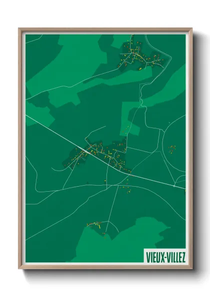 Une affiche de carte sur Vieux-Villez