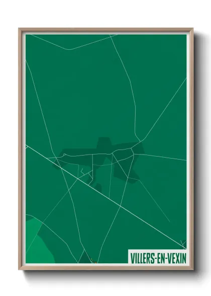 Une affiche de carte sur Villers-en-Vexin