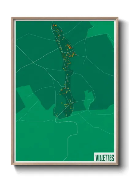 Une affiche de carte sur Villettes