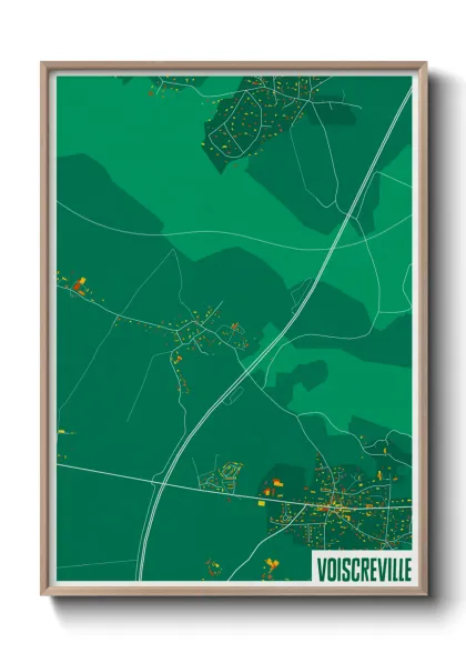 Une affiche de carte sur Voiscreville